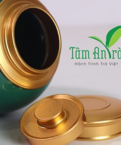 Hũ Đựng Trà Men Xanh Vẽ Công-Tâm An Trà